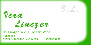 vera linczer business card